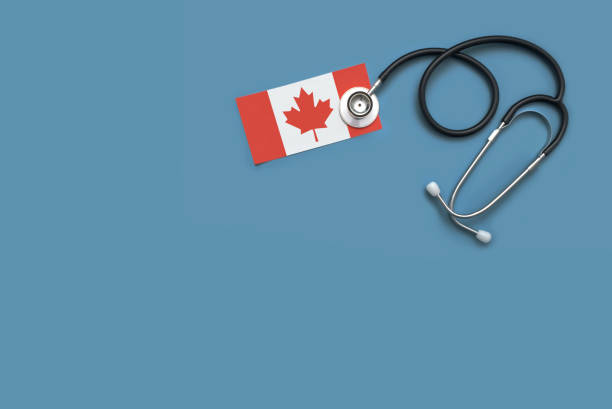 Stéthoscope avec le drapeau canadien.